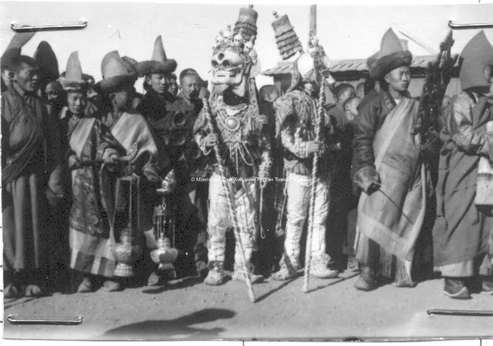 Two skeletons of the Tsam dance. Film Archives K-24895 Two skeletons of the Tsam dance. Film Archives K-24895